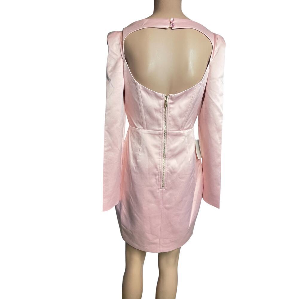 Miss Circle Camila Pink Satin Corset Mini Dress size S New long sleeve Pastel - Picture 4 of 13